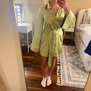 Green button up wrap dress from SHOWPO - size US 4